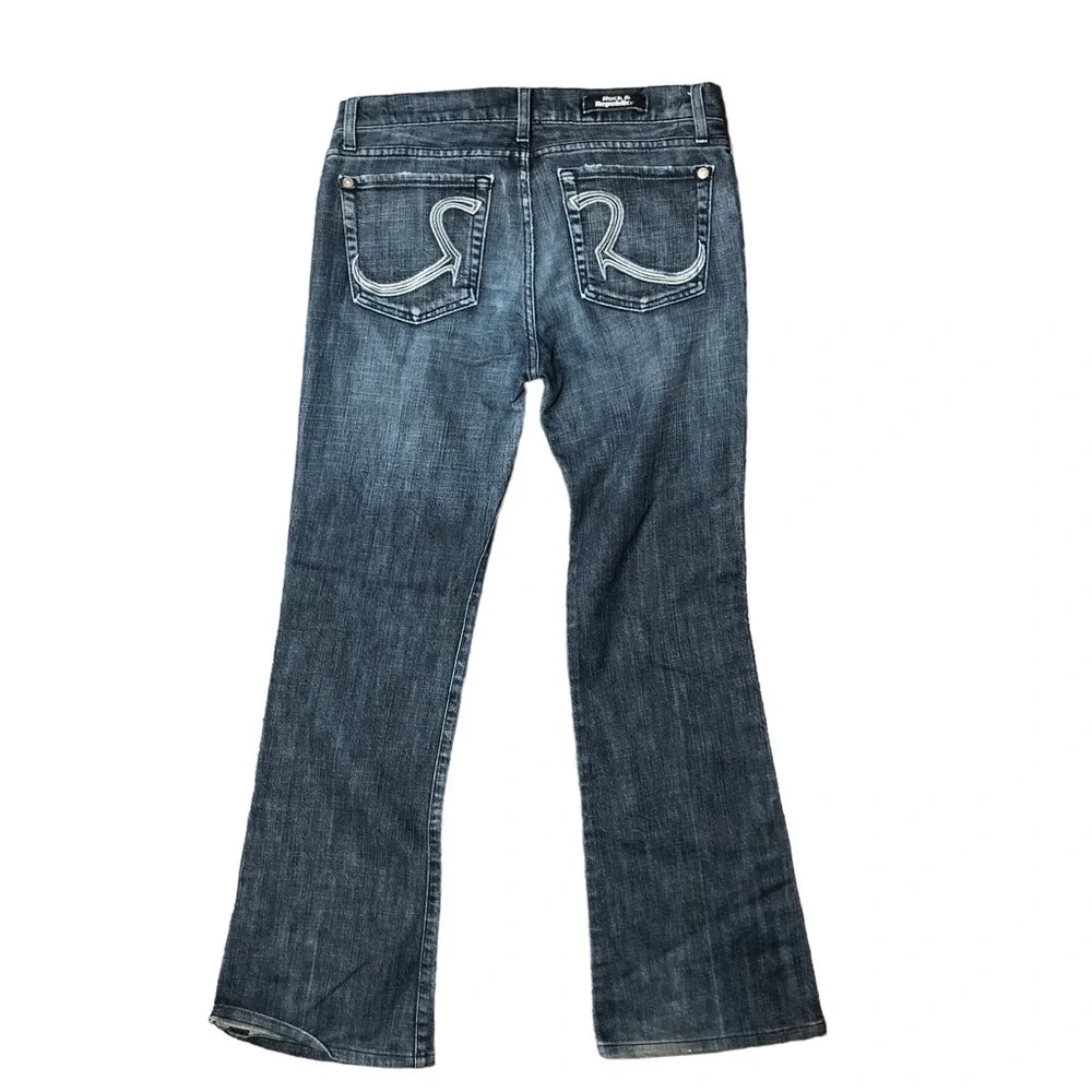Rock & Republic Roth bootcut jeans whiskering light distressing low rise 31